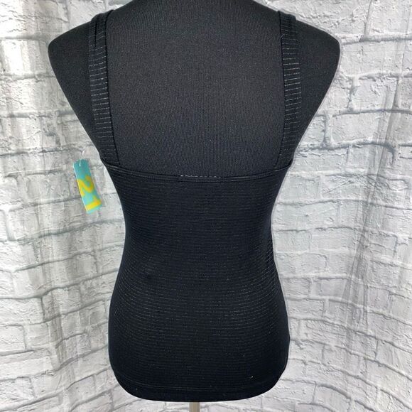 Forever 21 brand new bodycon stripe tank w/shimmer stripes, drape rouge top sz L - Picture 4 of 8